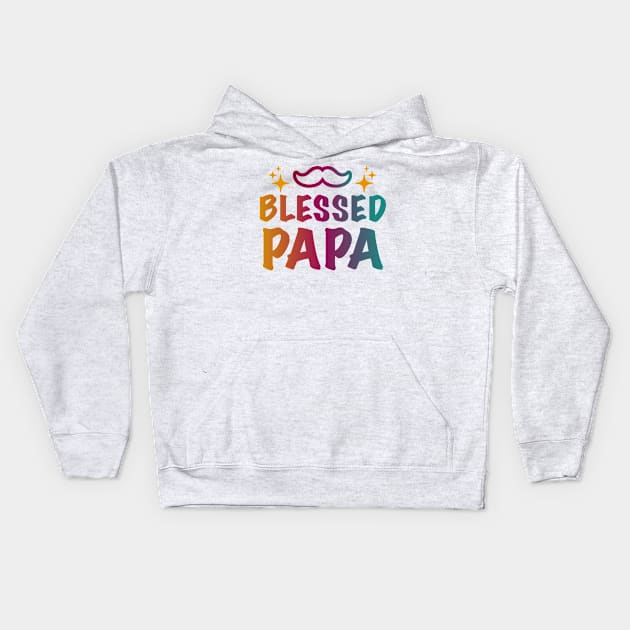 Blessed Papa Kids Hoodie by Introvert Home 